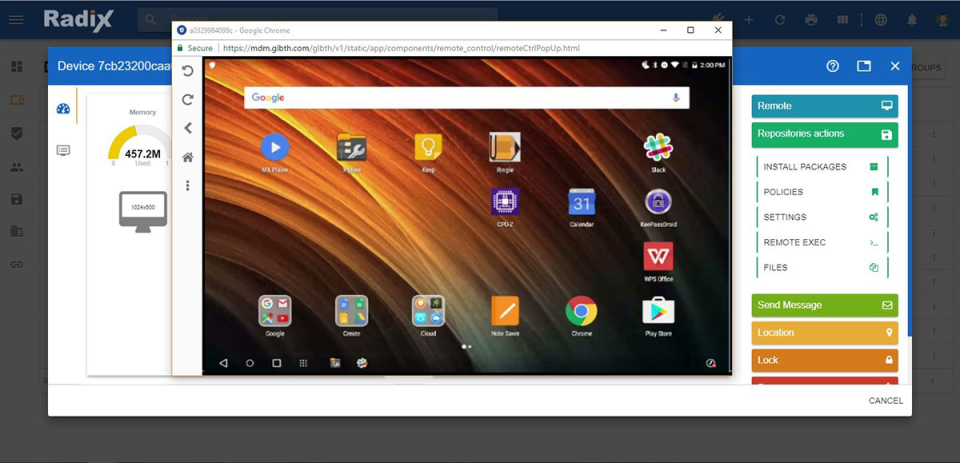 screenshot of VISO MDM